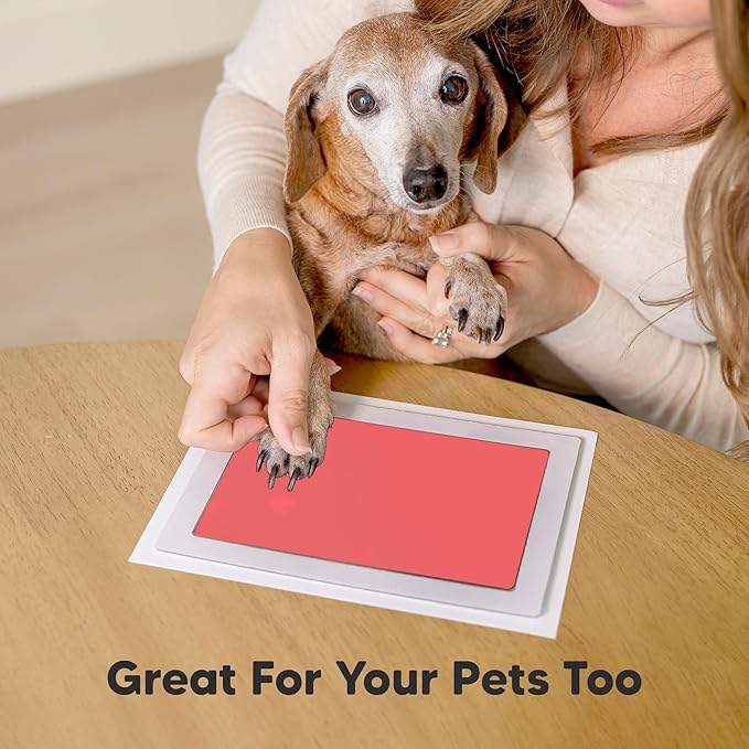 1-Pack Inkless Baby Hand and Footprint Kit - Mess Free Ink Pad for Newborn Keepsake, Dog Nose & Paw Print Kit, Clean Touch Ink Pad for Baby Hand & Footprints, Ideal New Mom Gifts (Candy Pink, J)