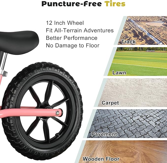 Toddler Balance Bike Toys for 2 to 5 Year Old Girls Boys Adjustable Seat and Handlebar No-Pedal Training Bike Best Gifts for Kids