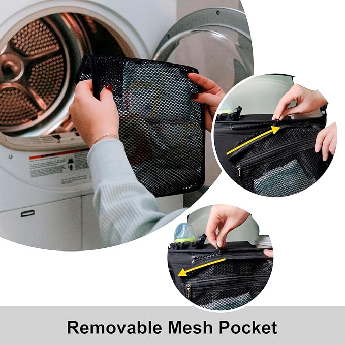 TOPDesign Universal Baby Stroller Organizer, Double Stroller Caddy with Detachable Mesh Bag & Heightened Insulated Cup Holders & Non-Slip Secure Hooks Accessories, Fits Most Strollers (Grey)