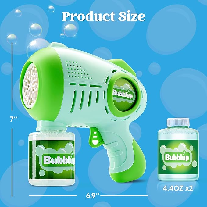 JOYIN 2 Kids Bubble Guns with 4 Bottles Solution, Automatic Bubble Machine Gun with 8 Holes for Kids, Adults, Summer Toys, Easter Basket Stuffers, Birthday Gift, Party Favors