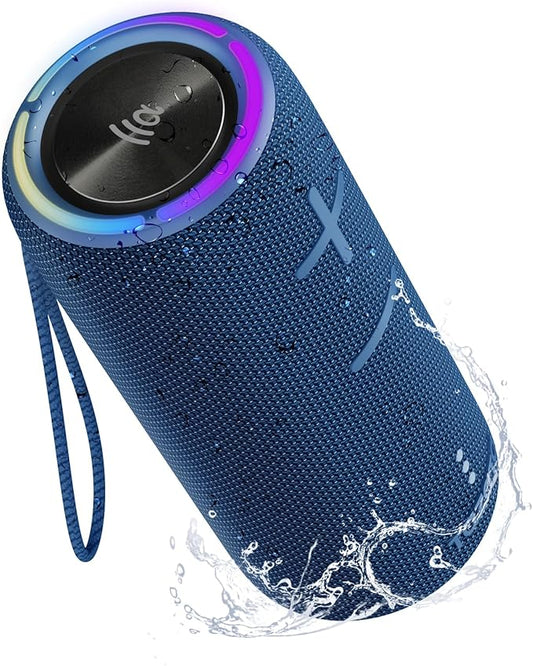 IPX7 Waterproof Bluetooth Speaker - 30W HD Sound, 8H Playtime, TWS Pairing, BT5.3, Portable for Pool/Beach/Shower, Blue Gift