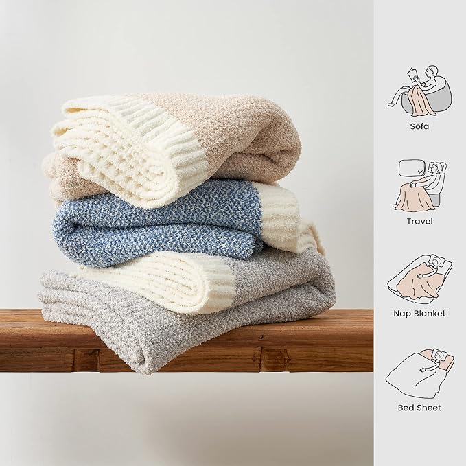 Snuggle Sac Queen Size Bedding Blanket Grey Color, Super Soft Warm Blankets for Bed, Living Room, Luxurious Microfiber Blanket Dupes, Heather Grey, 90x90 inches