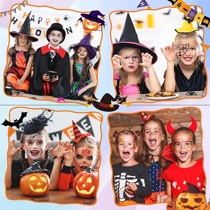 Halloween Face Painting Kit, 42 Color Non-Toxic Water Face Paint Kit with Brushes Gems Stencils, Professional Face Paint for Party, Creative Activity, Birthdays, Halloween Christmas Makeup Kit