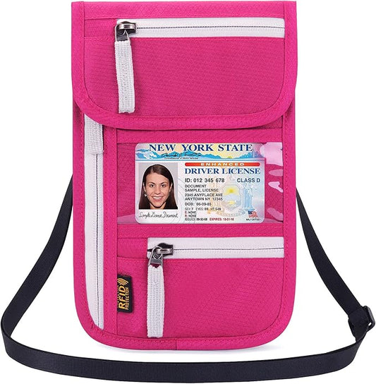 Neck Wallet Lightweight RFID Blocking Waterproof Travel Pouch for Women Men