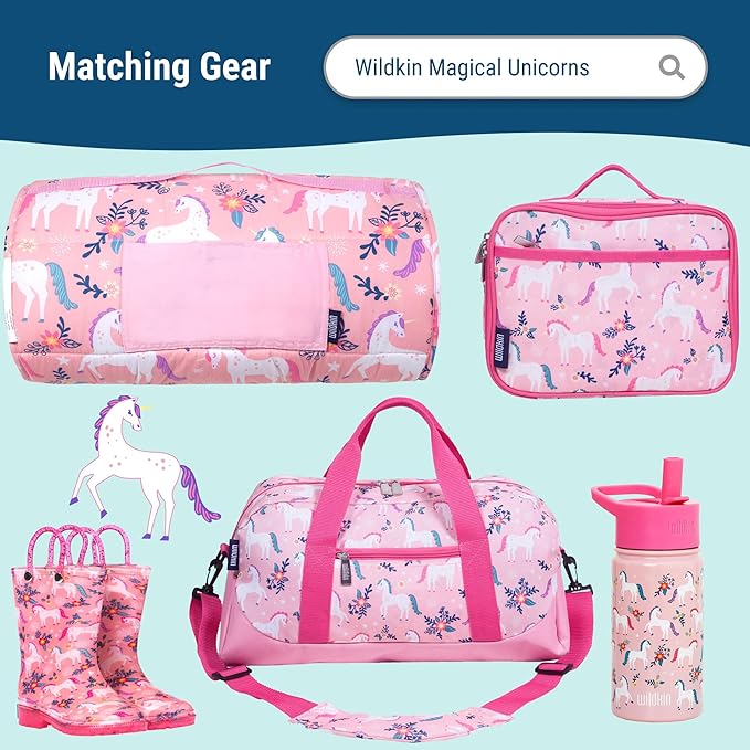Wildkin 15-inch Kids Backpack – Durable, Padded, Adjustable for School & Travel - Magical Unicorns