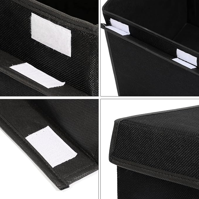 popoly 2 Pack Large Toy Box Chest Storage with Flip-Top Lid, Collapsible Kids Toy Storage Bin Boxes s for Toys, Playroom Organizers, 25"x13" x16" (Linen Black)