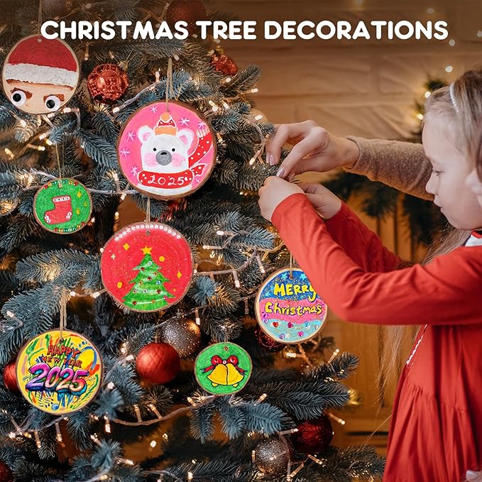 EPUMP Wooden Painting Kit for Kids - Glow in The Dark Arts and Crafts Supplies Kits for Boys Girls - Kids Activities Creative Art Set Birthday Gifts DIY Paint Toys for Ages 6 7 8 9 10 11 12 Years Old