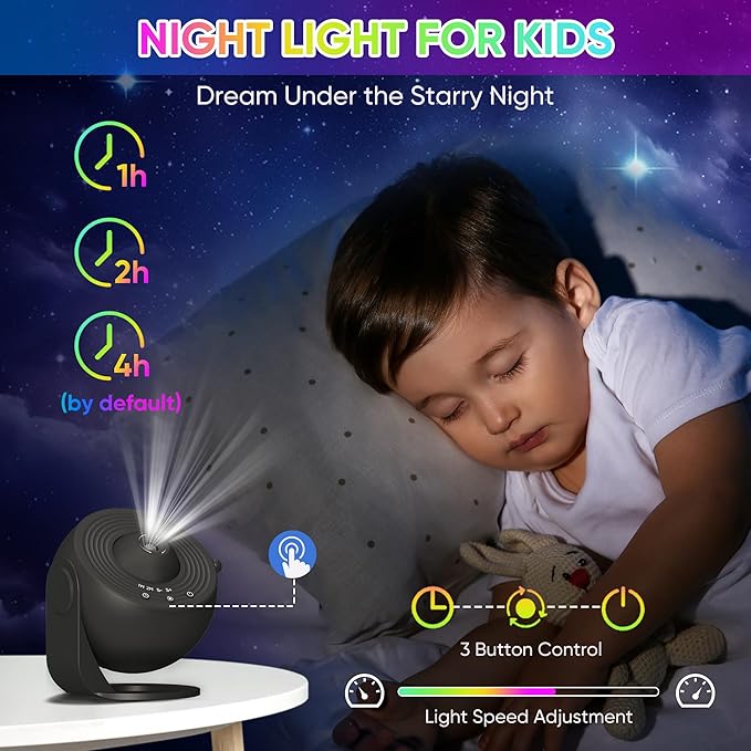 Galaxy Projector, 13 in 1 HD Planetarium Star Projector for Bedroom, 360 Rotating Star Projector Light with Adjustable Knob and Timer for Kids, Ceiling, Gifts, Room Decoration