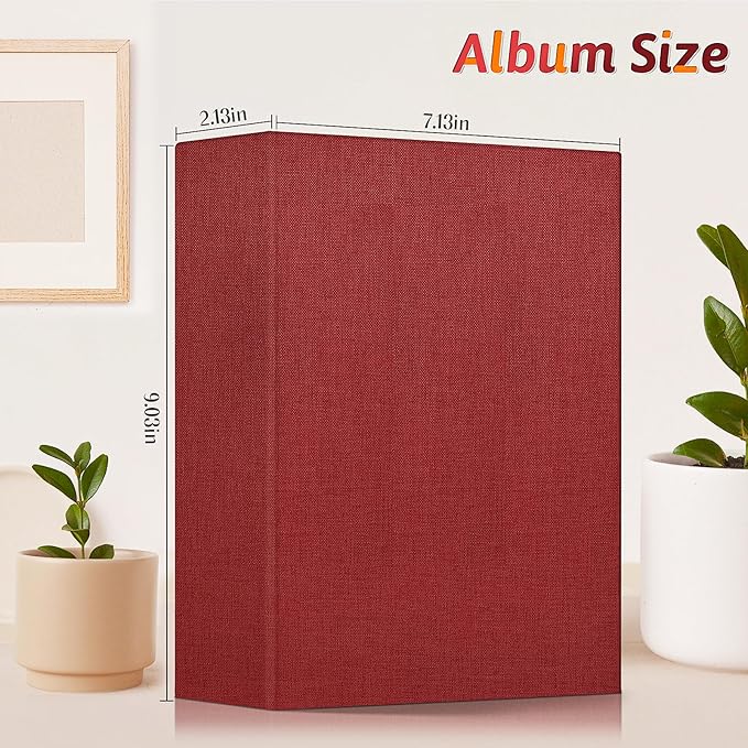 Popotop Photo Album 4x6 200 Pockets for Wedding Gifts,Linen Hardcover Picture Albums for Family Anniversary Baby Vacation Pictures