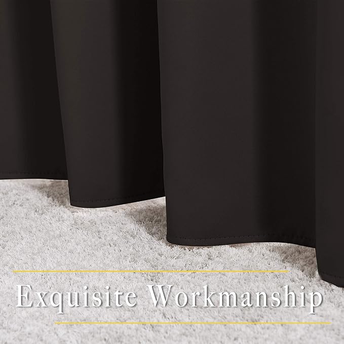 NICETOWN Blackout Thick Window Curtains - (W52 x L108, Brown, 2 Panels) Thermal Insulated Grommet Drape Panels for Bedroom and Living Room