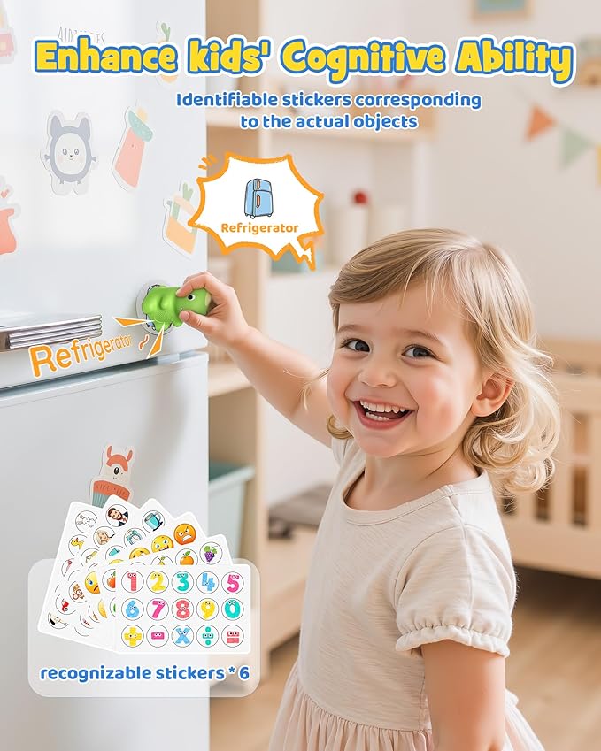 Sensory Dinosaur Pen Reading Toy Set, 73PCS Talking Flash Cards&6 Stickers, Interactive Educational Gifts for Autistic Toddlers, Montessori Language Learning, Speech Therapy Toddler Toys for Birthday