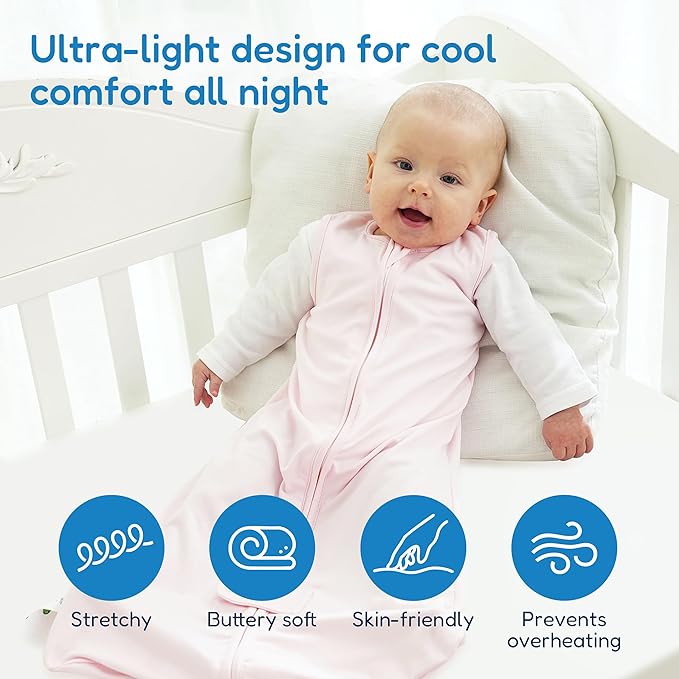 TotAha Sleep Sack 0-6 Months 3-Pack,Stretchy,Buttery Soft Swaddle Transition Sleeping Bag,Light Baby Wearable Blanket with 2-Way Safe Zippers for Boys and Girls, 0.5 TOG