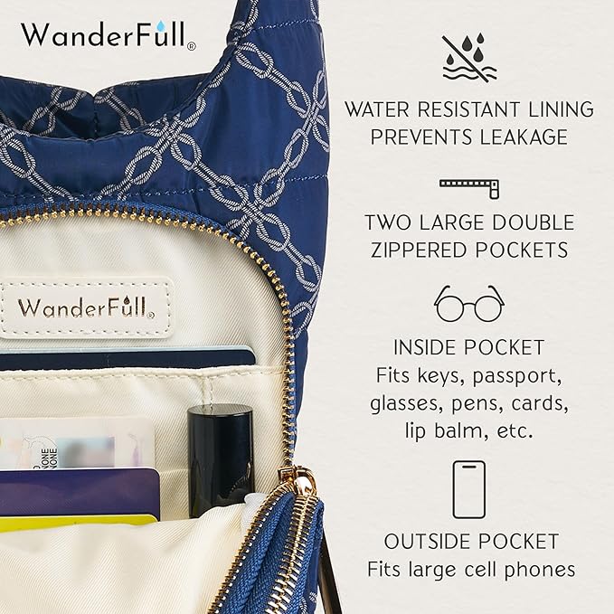 WanderFull® Original HydroBag® Collection, Water Bottle Holder w/Strap & Phone Pocket, Hands-Free Crossbody Water Bottle Bag