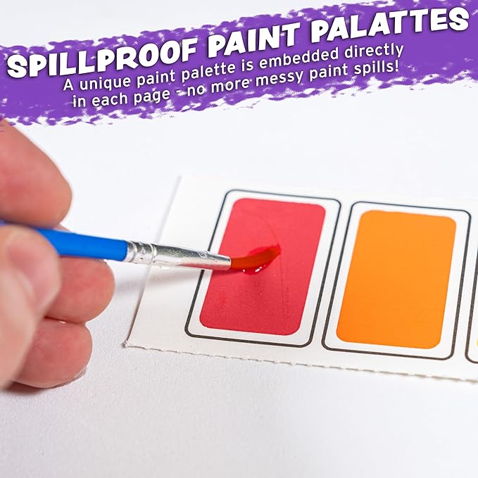 Imagination Works® Paint with Water Books for Kids, 3 Pack | Watercolor Coloring Book Set for Toddler Activities | Spillproof Kids Paint Palettes on Each Page | Travel Toys | Dinosaurs, Farm & Sea