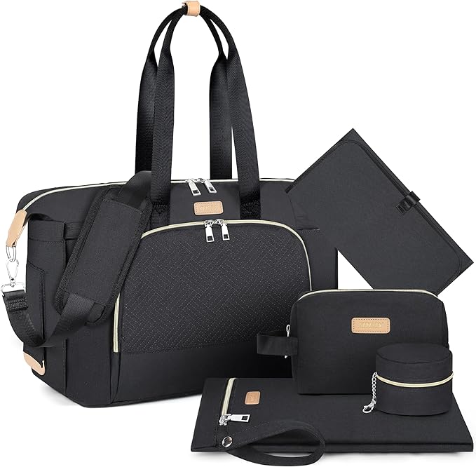 ITIEZY Diaper Bag Tote for Baby - Large Mommy Bag with Portable Changing Pad Pacifier Case, Hospital Bags Travel Baby Bag