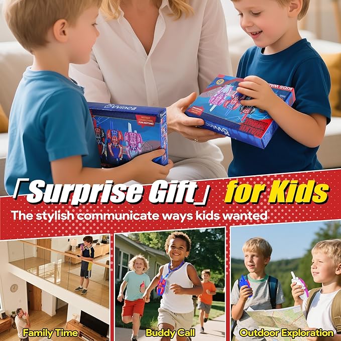 Vvinca Spider Walkie Talkies for Kids Toys Ages 3 4 5 6 7 8 9 10 Boys Girls 3 Pack Superhero Toys Lanyard Long Range Clear Sound Outdoor Game Camping Gear Spy Gadgets & Easter Christmas Birthday Gifts