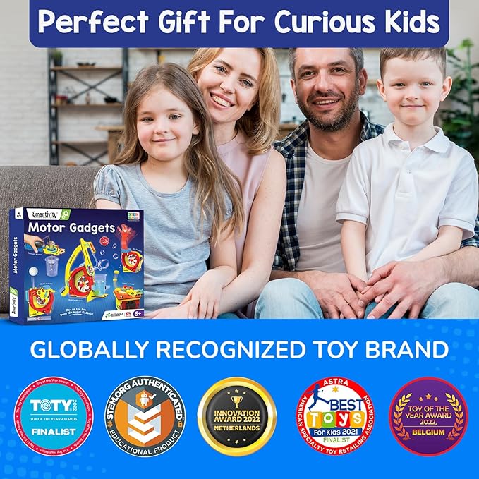 Smartivity 10-in-1 Motor-Powered Gadgets Kit for Kids Ages 6,7,8,9,10,11,12 Years Old | Build 10+ Cool Electronics Projects | Birthday Gift for Smart Kids | DIY STEM Toy for Boys & Girls 6-12
