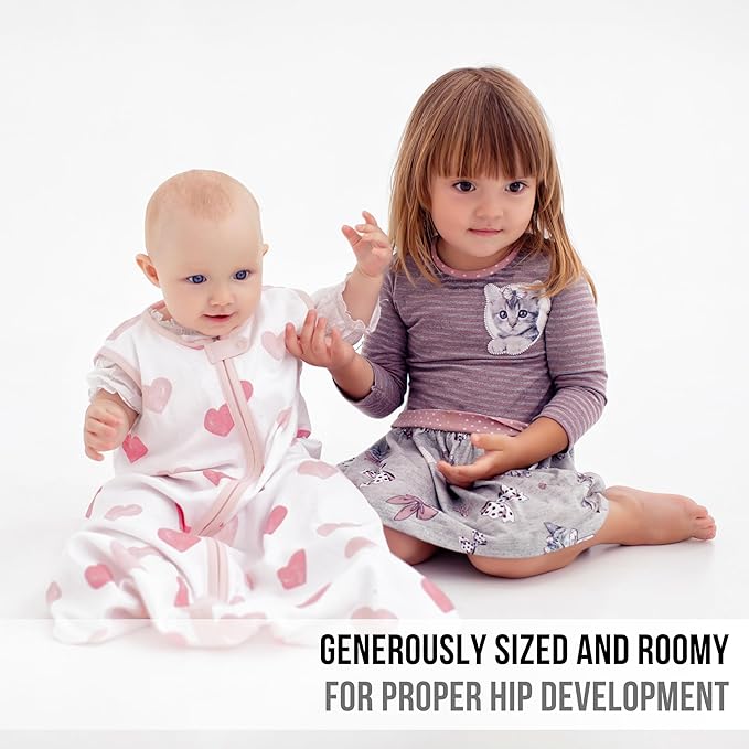 Baby Sleep Sack 1.0 TOG, Organic Cotton Baby Wearable Blanket with Two-Way Zipper, Swaddle Transition Baby Sleeping Bag, All-Season Sleep Sack for Newborn Infant Toddler Boy Girl, 2-Pack, 18-24 Month