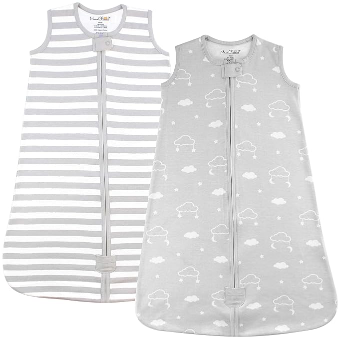 Mama Cheetah Baby Sleep Sack 0.5 TOG, Organic Cotton Baby Wearable Blanket with Two-Way Zipper, Swaddle Transition Baby Sleeping Bag for Newborn Infant Toddler Boy Girl, 0-3 Months