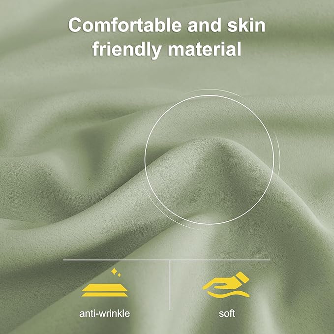 NICETOWN 100% Blackout Curtains for Bedroom Thermal Insulated Blackout 84 inch Length Heat and Full Light Blocking Curtains for Living Room, 2 Panels Set, Olive Green, 52 x 84 inch