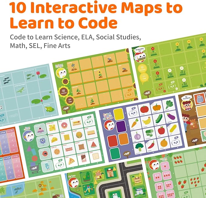 Activity Box, Add-on for Talebot Coding Robot with 6 Double-Sided Interactive Cards with 10 Themes, 98 Stickers, 32 Command Cards, Educational STEM Games for Kids Aged 3-5