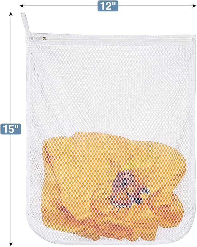 3 pcs Durable Honeycomb Mesh Laundry Bags for Delicates 12" x 15" (3 Medium)