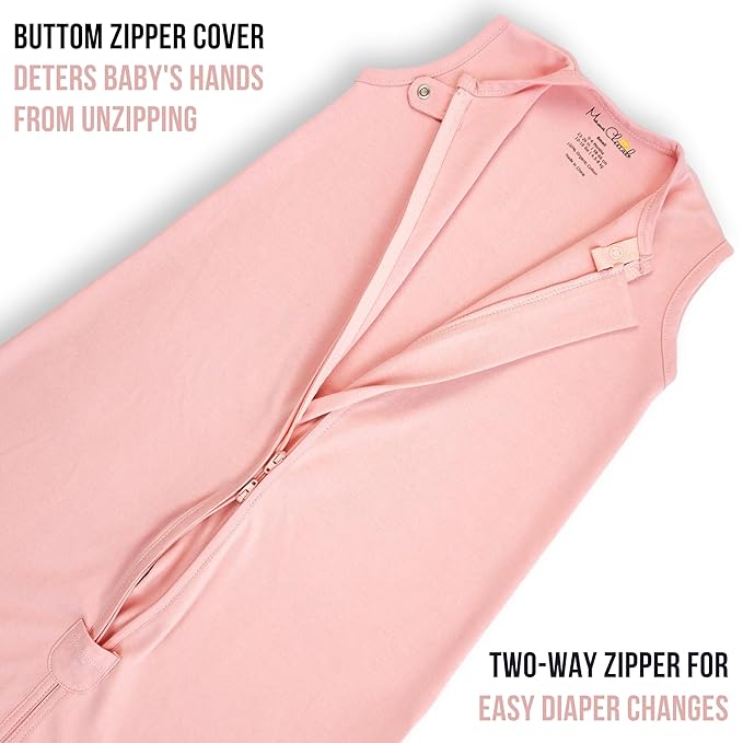 Baby Sleep Sack 1.0 TOG, Organic Cotton Baby Wearable Blanket with Two-Way Zipper, Swaddle Transition Baby Sleeping Bag, All-Season Sleep Sack for Newborn Infant Toddler Boy Girl, 2-Pack, 18-24 Month