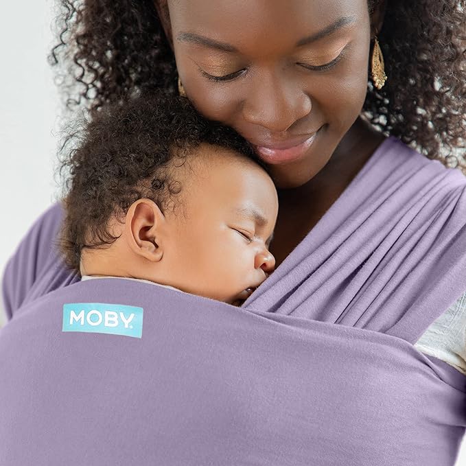 Moby Baby Wrap Carrier Classic for Newborns to Toddlers (8-33lbs), Infant Sling Carrier, Lightweight & Hands Free Design, Adjustable for All Body Types (Amethyst)