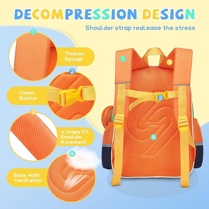 SUN EIGHT Toddler Backpack for Kids Backpacks Preschool Kindergarten Child Bookbag Travel Cute Daycare Backpack (Tiger)