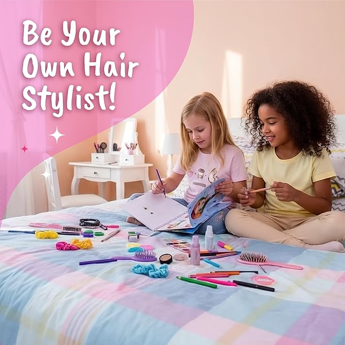 BSCOOL - Drawing, Coloring & Activity Book. Create Hairstyles with Stickers and Guides. Fashion Design Sketchbook for Kids 5 and up. Little Designer Creativity Book - Fashion Design for Kids