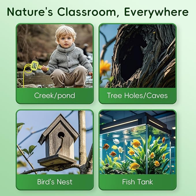 Borescope Camera Toy with Light for Kids - STEM Science Educational Toy for 4 5 6 7 8 9 10 Years Old Boys Girls Birthday Gift, Snake Scope Camera for Outdoor Camping Nature Exploration