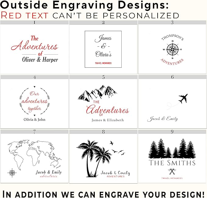 Travel Keepsake Box - Personalized Travel Couple Gift, Bamboo Wood Chest Trunk for Couples, Our Adventure Memory Box, Keepsake Storage for Tickets, Custom Valentine's Gifts, 11 x 8 x 4.75 in