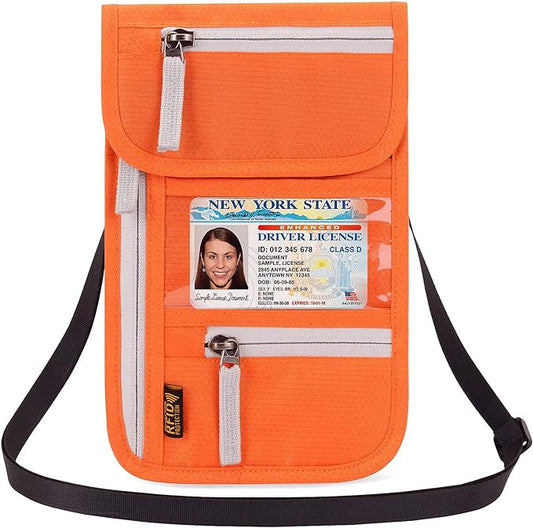 Neck Wallet Lightweight RFID Blocking Waterproof Travel Pouch for Women Men