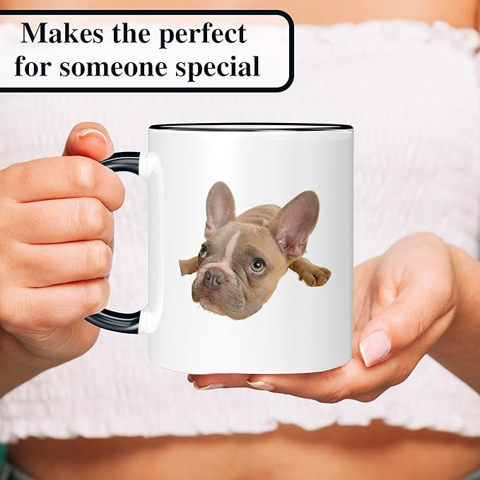 Personalized Coffee Mug, Custom Photo Text 11 Oz Ceramic Mug, Customized Picture Name Tea Cup, Unique Gift Idea, Taza Cafe Personalizadas Fotos, Cute Custom Gifts Mom Women Men, Father's Day, Black