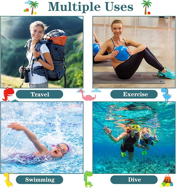 Shappy 2 Pcs Large Travel Laundry Bag Washable Waterproof Wet Dry Large Dirty Clothes Bag Bathing Workout(Dinosaur Style)