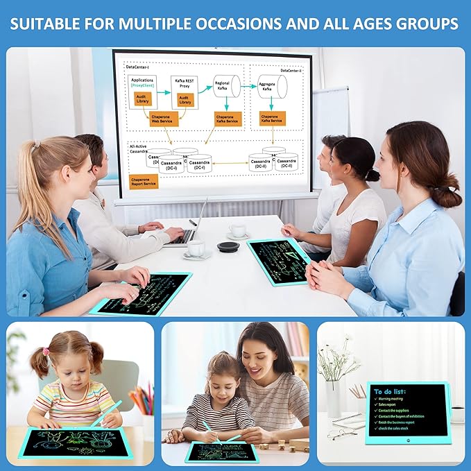 Toys for 3 4 5 6 7 8 Years Old Boys Girls, LCD Writing Tablet 15 Inch Doodle Board, Electronic Drawing Pads Drawing Tablet, Educational Birthday Gift for 3-6 Years Old Kids Toddler (Blue)