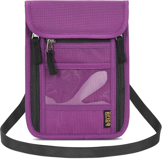Neck Wallet Lightweight RFID Blocking Waterproof Travel Pouch for Women Men