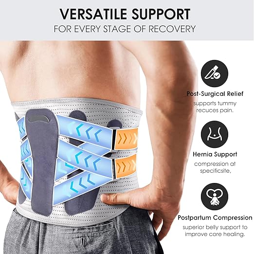 Elastic Abdominal Binder Lower Waist Support Belt, Post Surgery Postpartum Belly Band Wrap Back Support Belt Stomach Compression Wrap Waist Recovery for Men and Women (Medium)