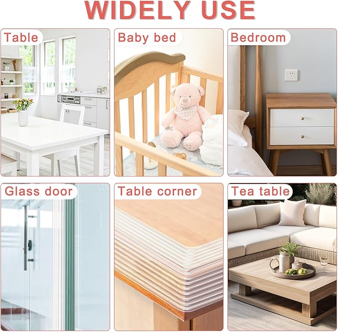 Baby Proofing 26.2ft Long (2.32" Wide),Clear Corner Protectors,Soft Edge Protectors Corner Guards Furniture Corner&Edge Safety Bumpers with Upgraded Strong Adhesive for Sharp Furniture & Table Edges