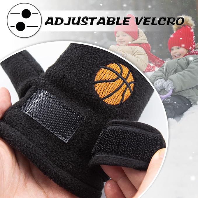 BAVST Baby Toddler Winter Mittens Girls Warm Fleece Lined Gloves Kids Sherpa Lined Mittens for Boys