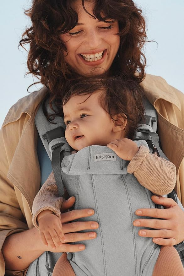 BabyBjörn Baby Carrier Harmony, Light Gray, Woven Mélange, 3-in-1 Ergonomic Baby Carrier, Newborn, Facing-in, Outward-Facing, and Back Carrying Positions Supported (7-40 lbs), Newborn to Toddler