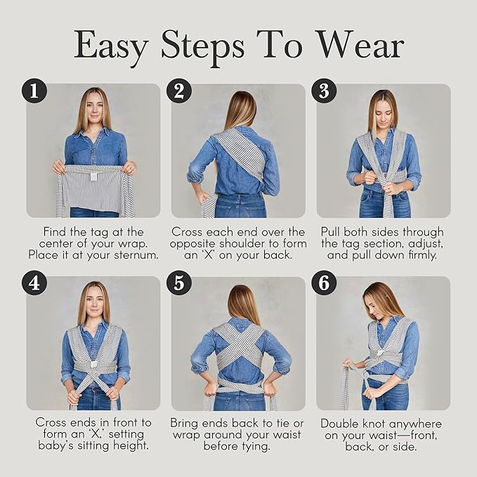 Solly Baby Wrap, Buttery-Soft Baby Carrier Newborn to Toddler 8-25 Lbs., Lightweight & Hands-Free Wrap, Breathable Summer Carrier, Baby Wearing & Postpartum Essential, New Mom Gift, Driftwood Stripe