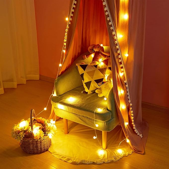 Bed Canopy with Pom Pom for Kids Crib Baby Girl Netting Cover Canopy Crib Curtain Reading Nook Hanging Tent Nursery Play Game Castle Room Decoration (Pink)