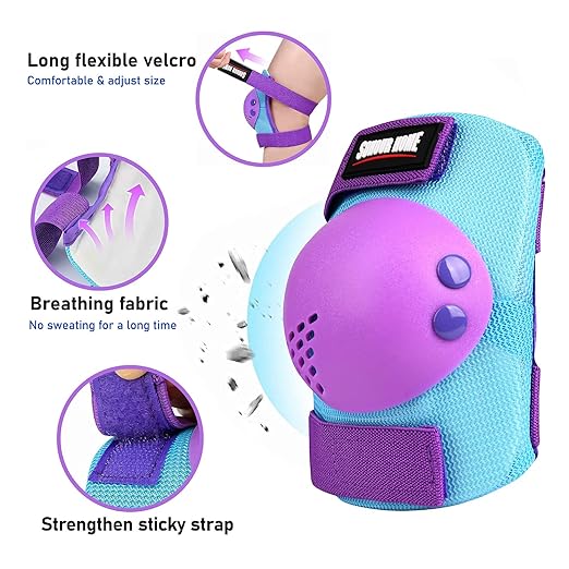 Youth/Kids Knee Pads Elbow Pads Wrist Guards Protective Gear Set for 3-15 Years Child Roller Skates, Skateboard, Cycling, Inline Skating, BMX Bike, Balance Bike, Scooter Riding and Other Outdoor Sports