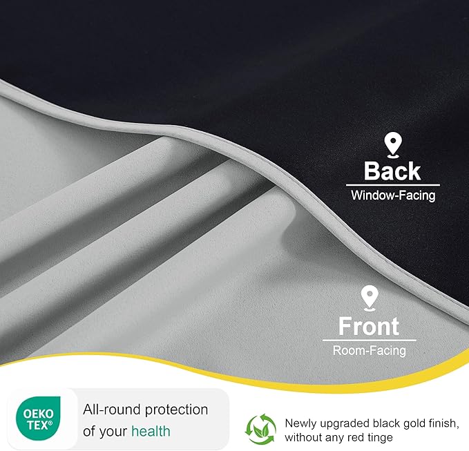 NICETOWN Plylux Blackout Curtains Thermal Insulated Window Treatment Panels Room Darkening Blackout Drapes for Living Room Grommet Bedroom Draperies, 52 x 84 Inch, Silver Grey, 2 Panels