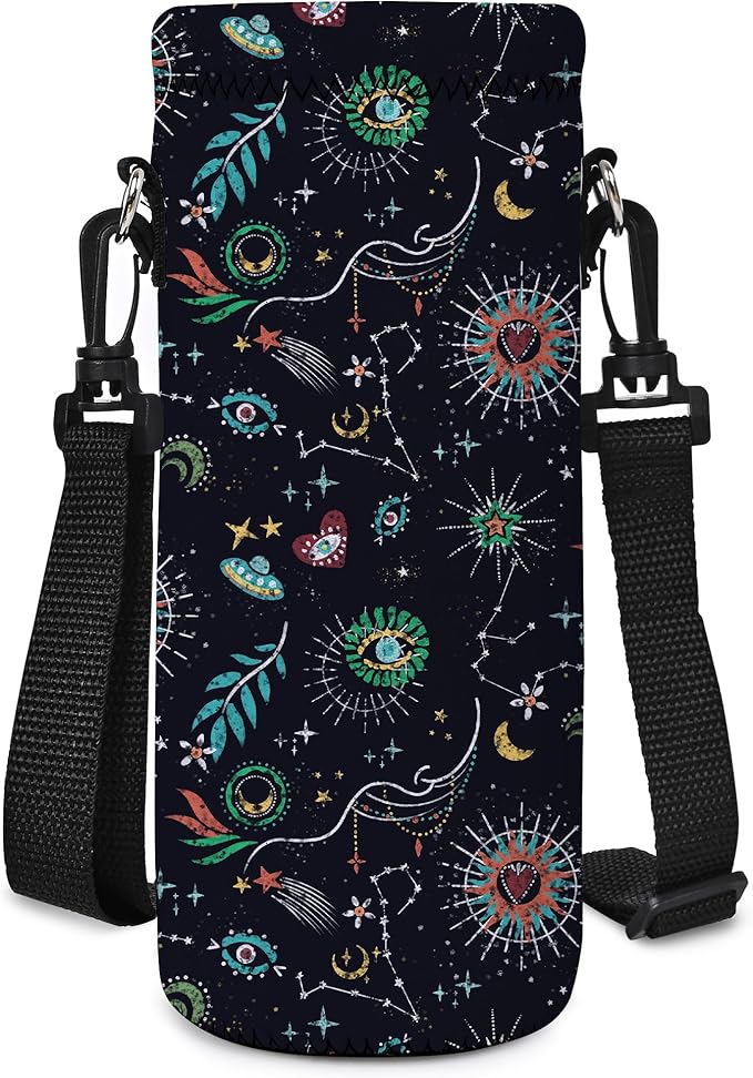 AUPET Water Bottle Sling Bag Carrier Crossbody Sleeve,Insulated Neoprene Bottle Case Holder Pouch Cover 500ML/17oz with Shoulder Strap for Walking Women Men
