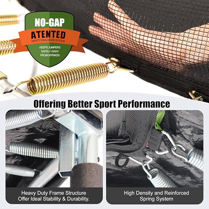 Trampoline for Kids, Heavy Duty Recreational Trampolines Toddler Trampoline with Enclosure Net Ladder Indoor Outdoor Trampoline CPC Approved