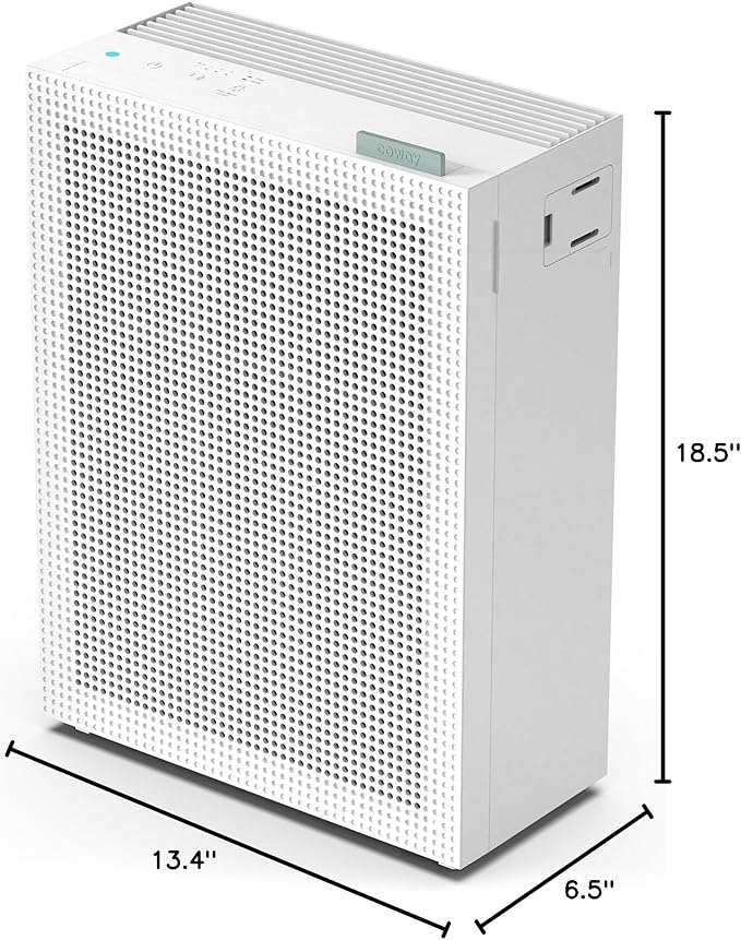 COWAY Air Purifiers for Home Bedroom up to 1,035ft² with Washable Filter, True HEPA Filter for Smoke, Pollen, Dander, Smell Air Purifier with Air Quality Monitor, Auto Mode, 3yr Warranty, 150, White