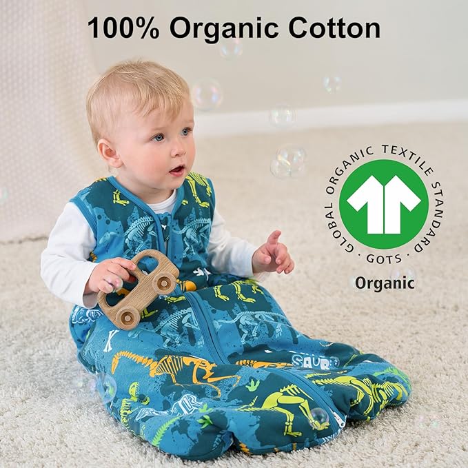 Yoofoss Baby Sleep Sack 18-24 Months, 1.5 Tog Baby Wearable Blanket with 2-Way Zipper, 100% Cotton Organic Fabric Winter Infant Sleeping Sack, Warm Soft Comfy