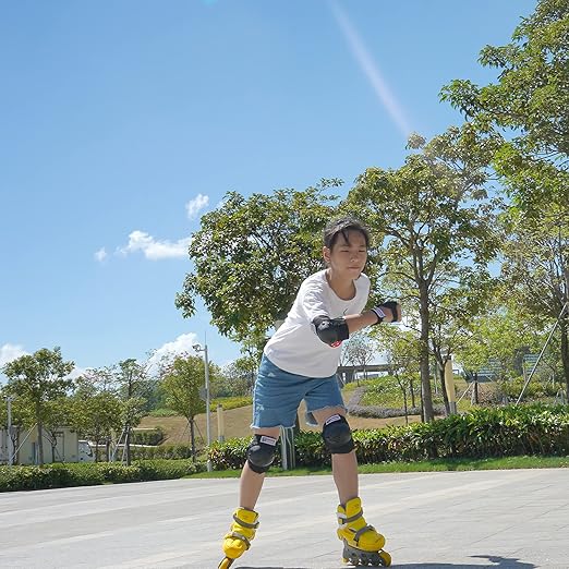 Youth/Kids Knee Pads Elbow Pads Wrist Guards Protective Gear Set for 3-15 Years Child Roller Skates, Skateboard, Cycling, Inline Skating, BMX Bike, Balance Bike, Scooter Riding and Other Outdoor Sports